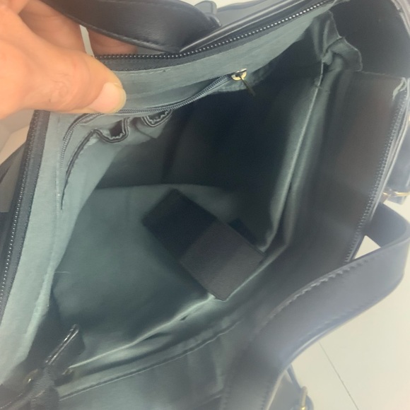 ECOSUSI Black Vegan Leather Tote Backpack Convertible Bag Women Laptop Purse - Picture 6 of 13